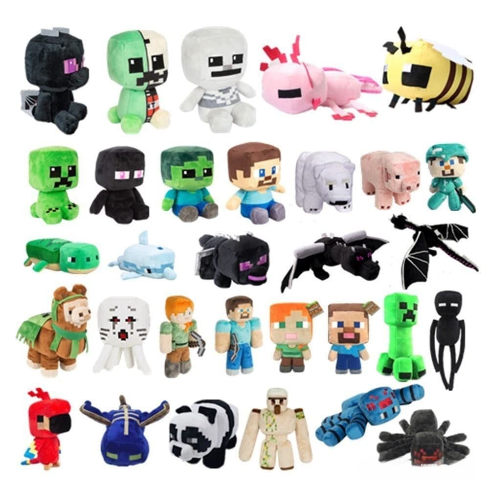 Boneca de Pelúcia Minecraft Série Completa Steve Creeper Ender Guardião Brinquedo Infantil Presente