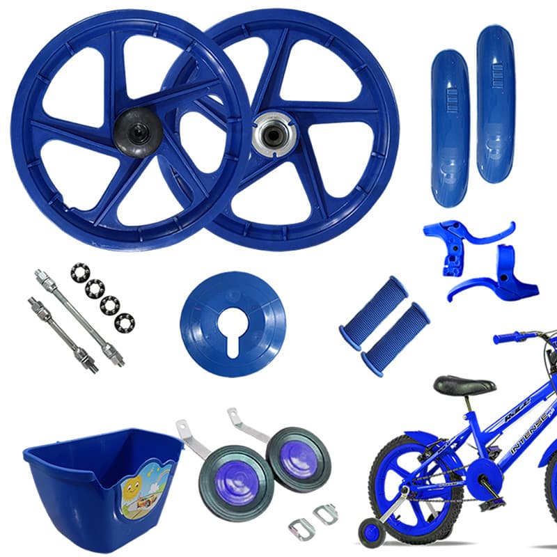 Kit Montagem Bike Aro 16 Infantil Azul