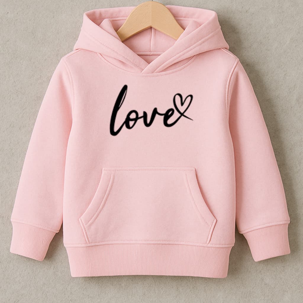 Moletom infantil Estampado Love Com Capuz Canguru Algodão Peluciado
