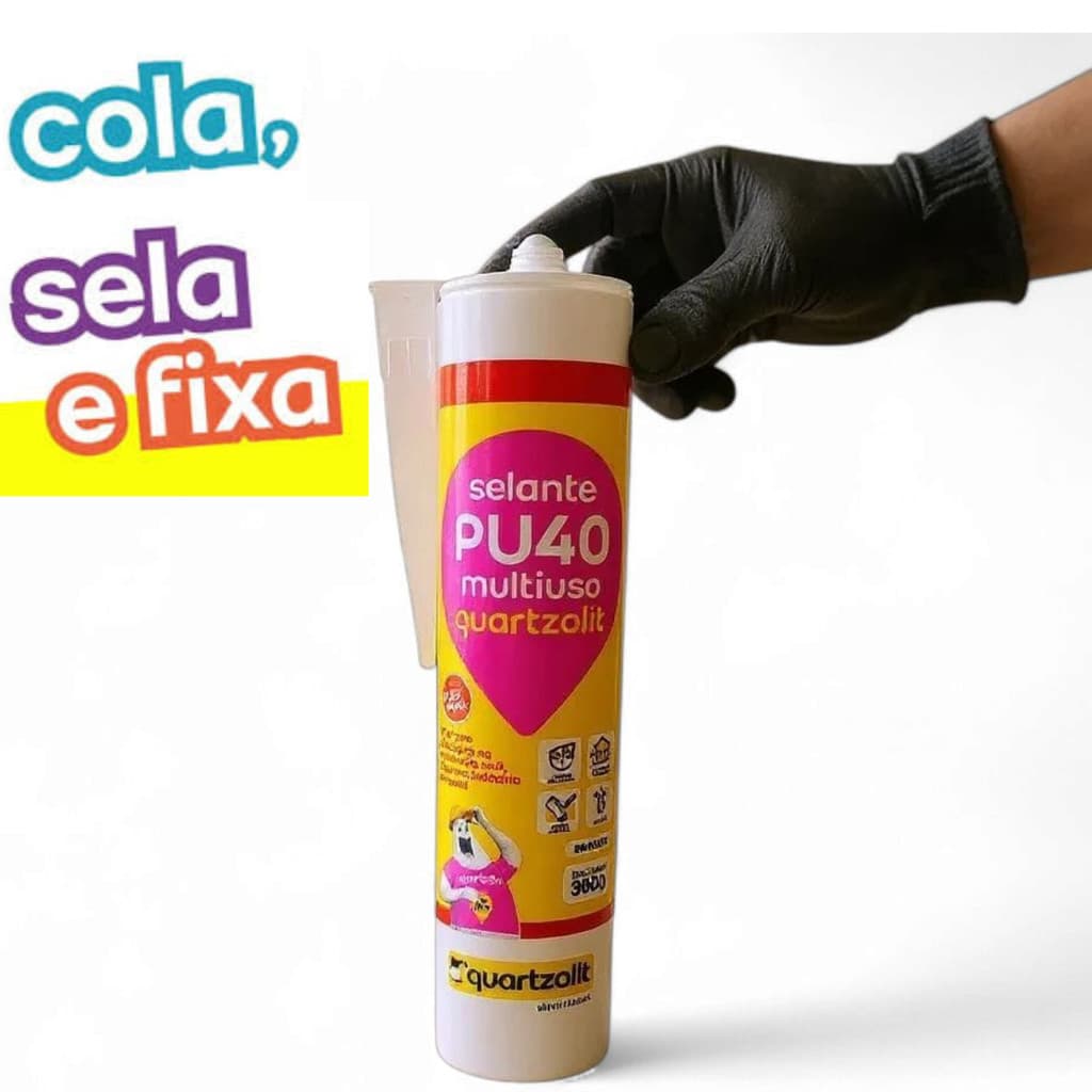 Selante PU40 Quartzolit Branco 360g Vedação Flexível.