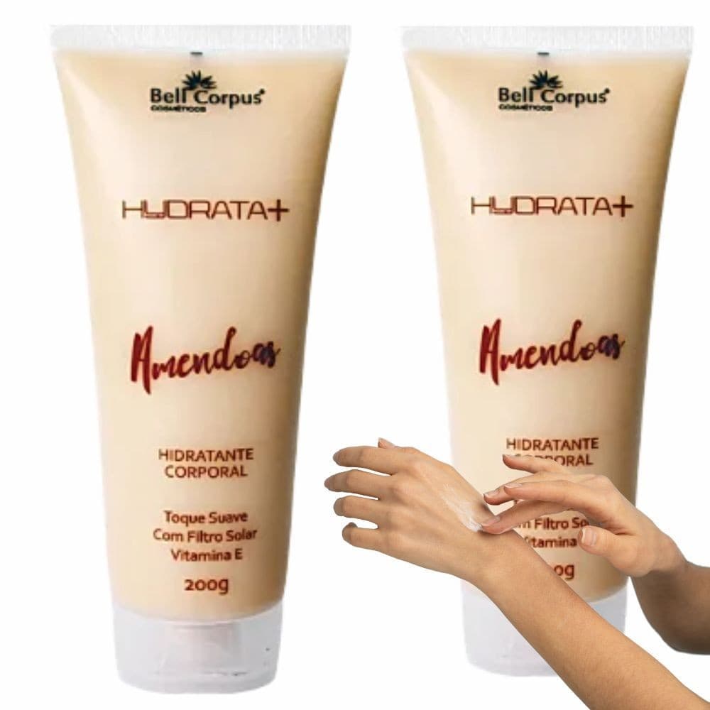 Kit 2x Creme Hidratante Amêndoas Bell Corpus - Pele Hidratada por Muito Mais Tempo