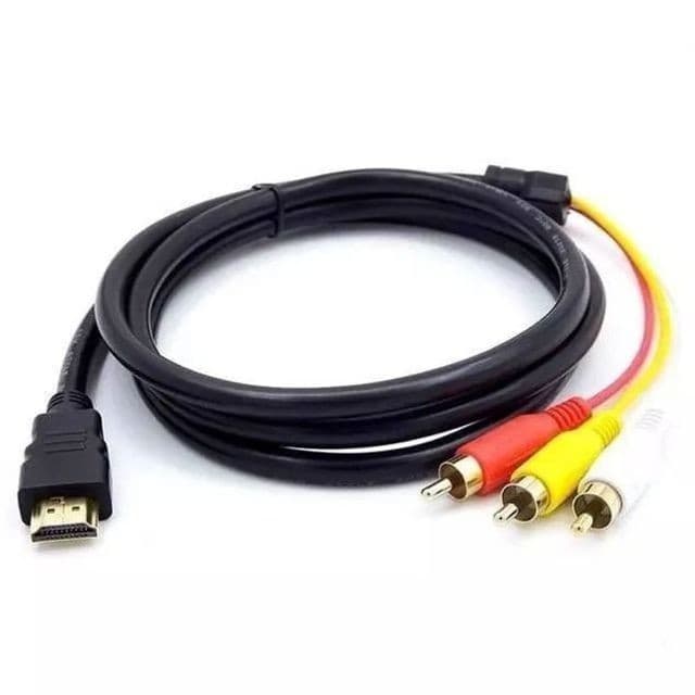 - Cabo HDMI para RCA Áudio/Vídeo – Ideal para Aparelhos com Entrada Analógica