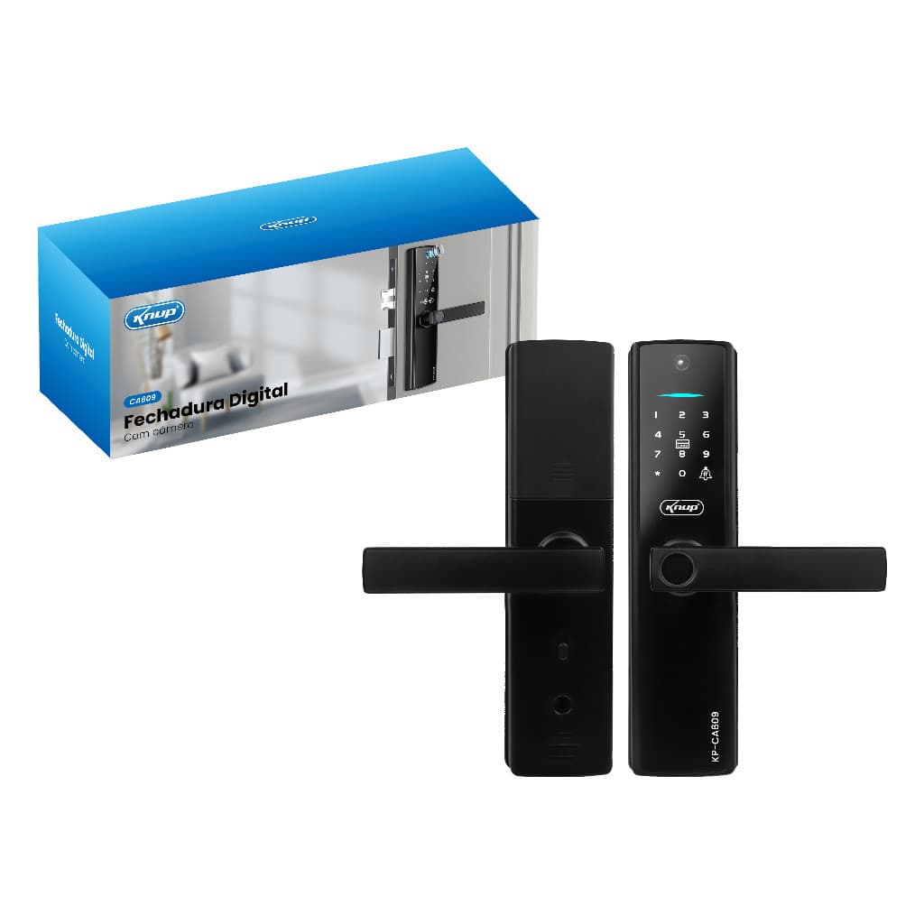 Fechadura Eletrônica Inteligente Smart Alto Padrão Prova Agua KP-CA609