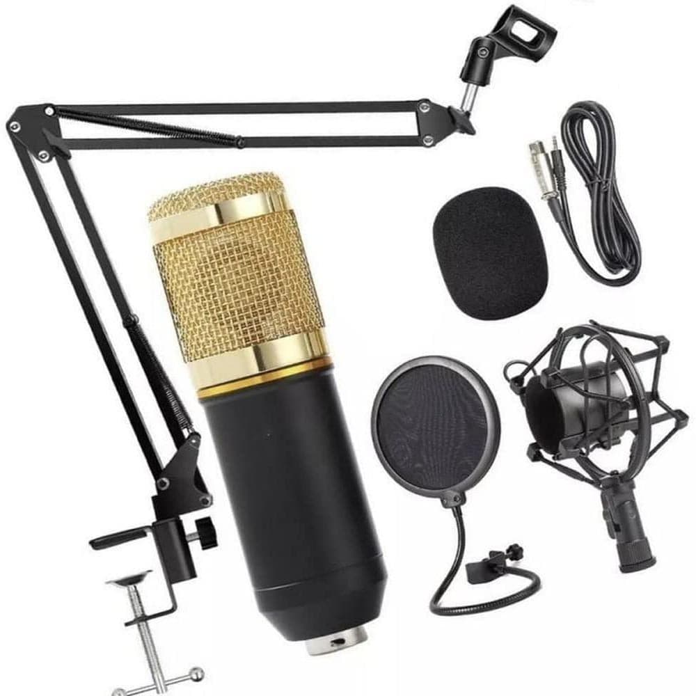 Kit Microfone Estúdio + Pop Filter + Aranha + Braço Articulado