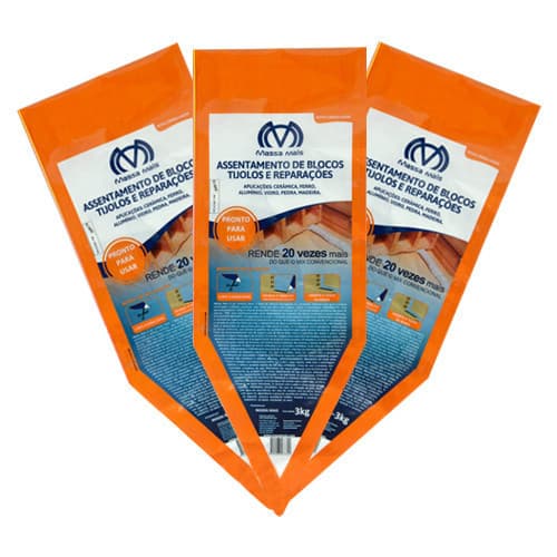 Kit 3 Packs Argamassa Polimérica Massa Mais para Blocos e Tijolos 3kg