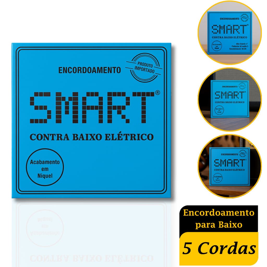 Encordoamento Para Contra Baixo Smart Níquel 5 Cordas Premium