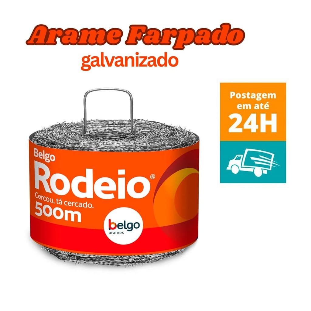 Arame Farpado Galvanizado Rodeio Belgo Para Cercas – 500m