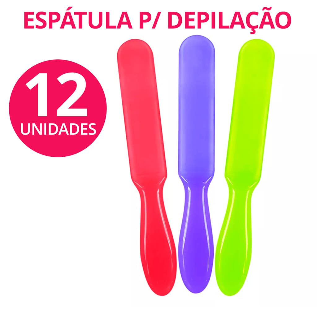 Kit 12 Espátulas Plásticas p/ Cera e Creme – Leves, Não Entortam e Reutilizáveis | Envio Imediato