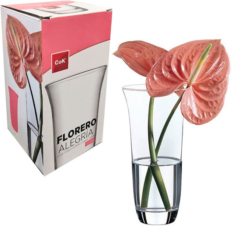 Vaso Vidro Decorativo 21cm Alegria Casamento Festa Casa