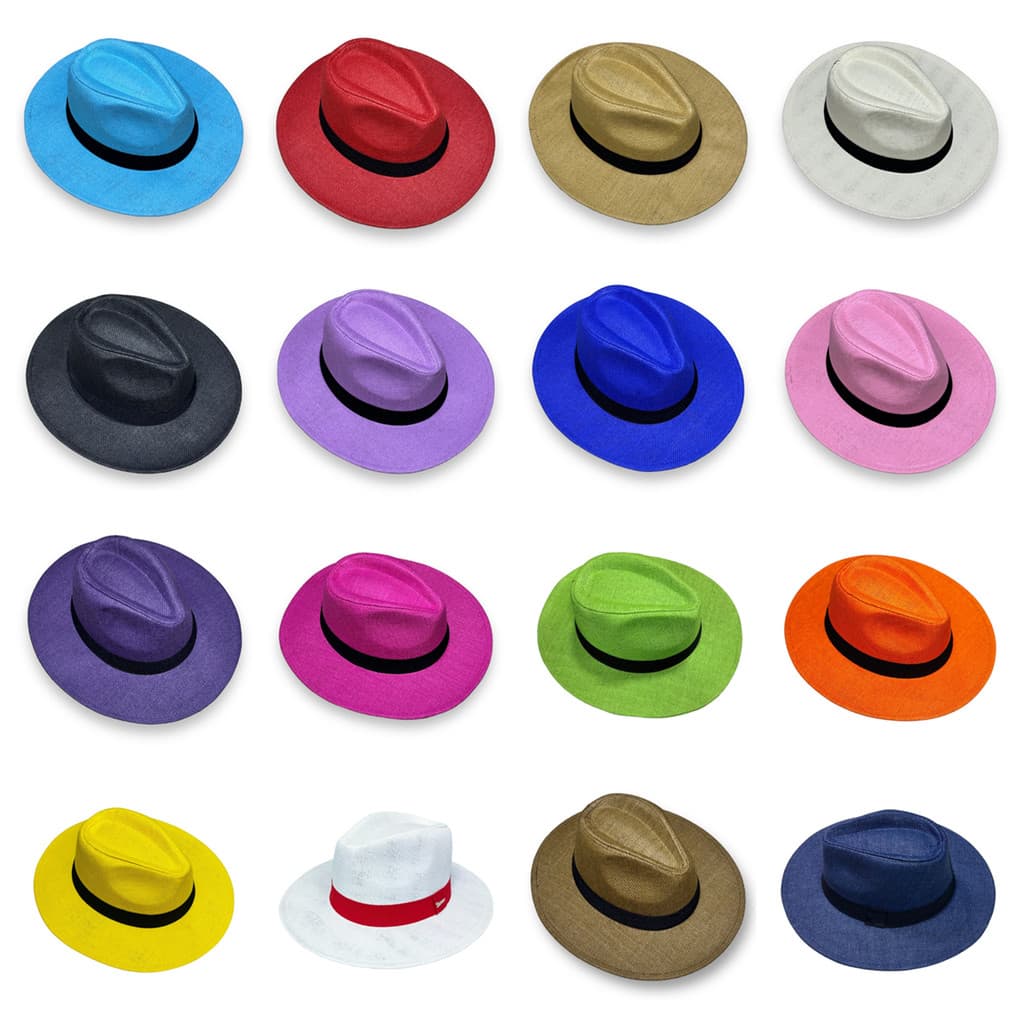 Chapéu Panamá Fedora Colorido Clássico Moda Praia Verão Unissex Aba Reta Dura Premium