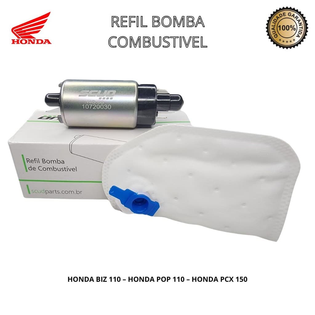 Refil Bomba Combustivel Biz 110 Pop 1100 Pcx 150 Com Filtro - Scud