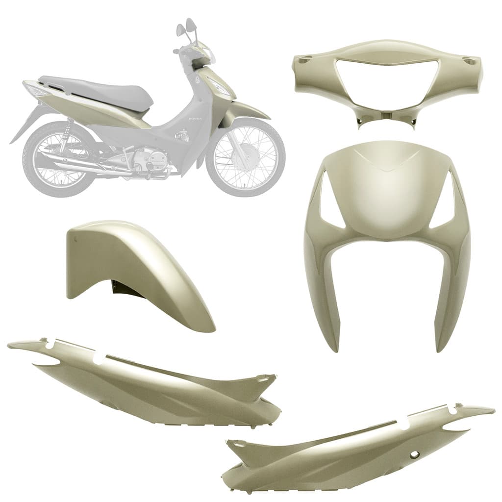 Conjunto Kit Carenagem Pro Tork 4 Peças  Biz 125 2006 2007 2008 2009 2010 Modelo Original