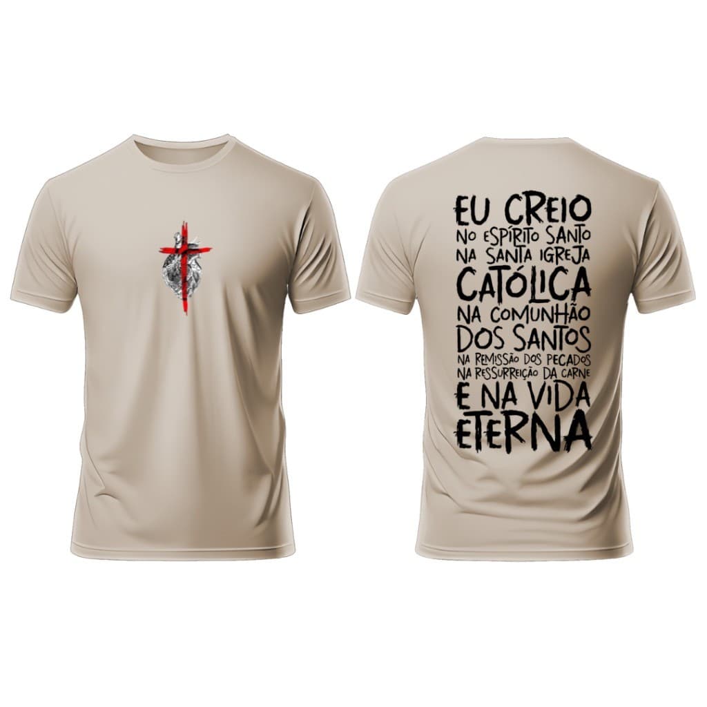 Camiseta Premium catolica Religiosa oração credo Maria 100% algodao Envio Imediato