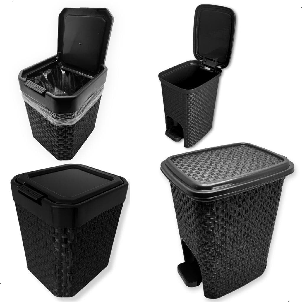 Kit 2 Lixeira 5 Litros Tampa Compacta Bancada Pia Lixeira 7 Litros Com Pedal Banheiro Cozinha