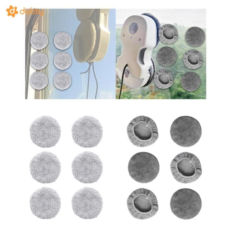 [Acituna] 6 Unidades De Pano De Microfibra Para Limpeza De Vidro , Peças De Robô , Almofada De Aspirador De Pó Janela