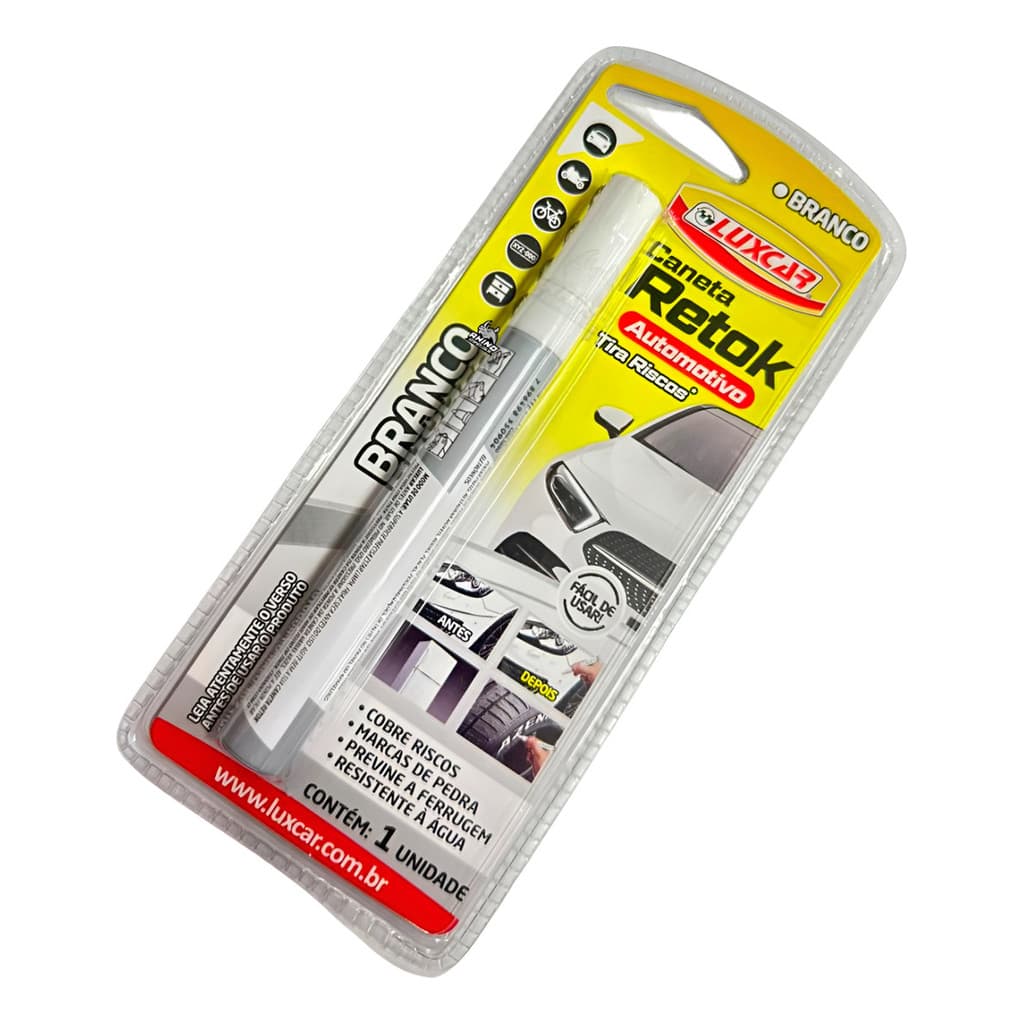 Caneta Pintura Retok Tira Riscos Carro Moto - branco