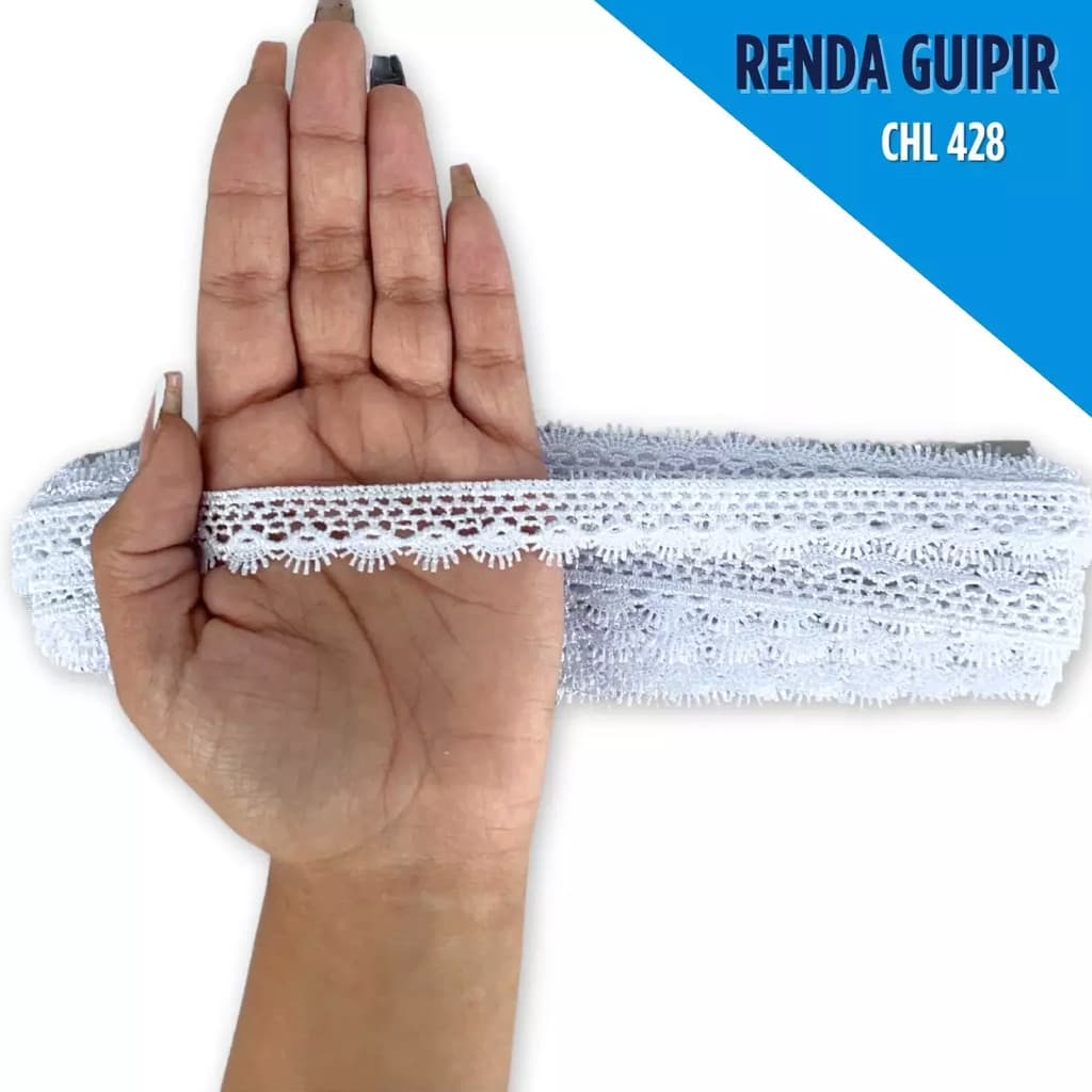 Renda Guipir CHL-428 2.0 Cm -  Rolo C/13.7 Metros Cor:Branco