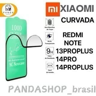 Kit Película Curvada De Cerâmica 3D 9D Xiaomi Redmi Note 13 PRO PLUS/14 PRO/14 PRO PLUS