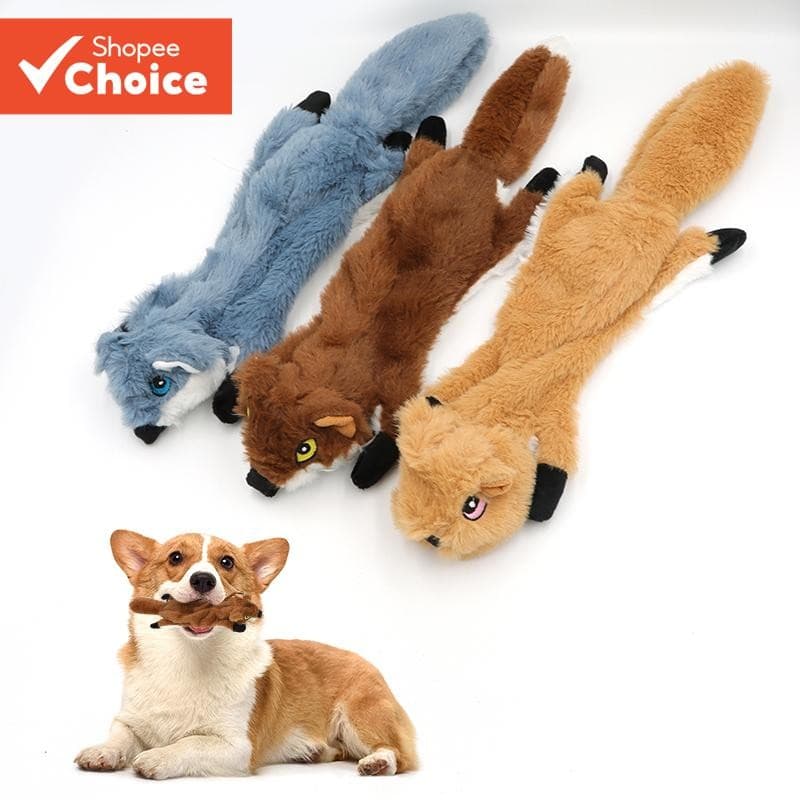 Brinquedo de Pelúcia de Pele de Cachorro com Limpeza Dentária Resistente à Mordida para Animais de Estimação