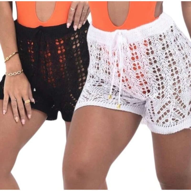 Kit 2 Shorts Bermuda Tricô Saida de Praia e Piscina Tendência