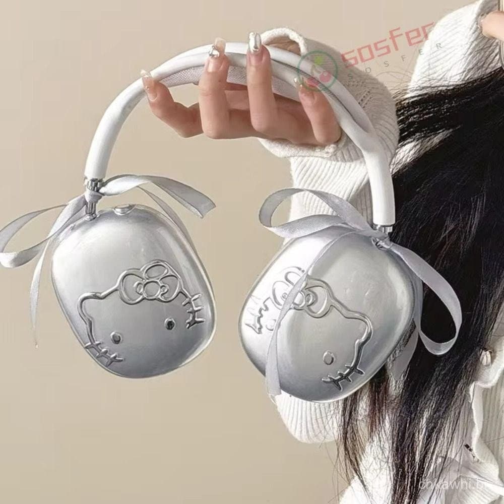 Protetor , Capa De Fone De Ouvido Galvanizada Hello Kitty TPU , Para AirPods Max