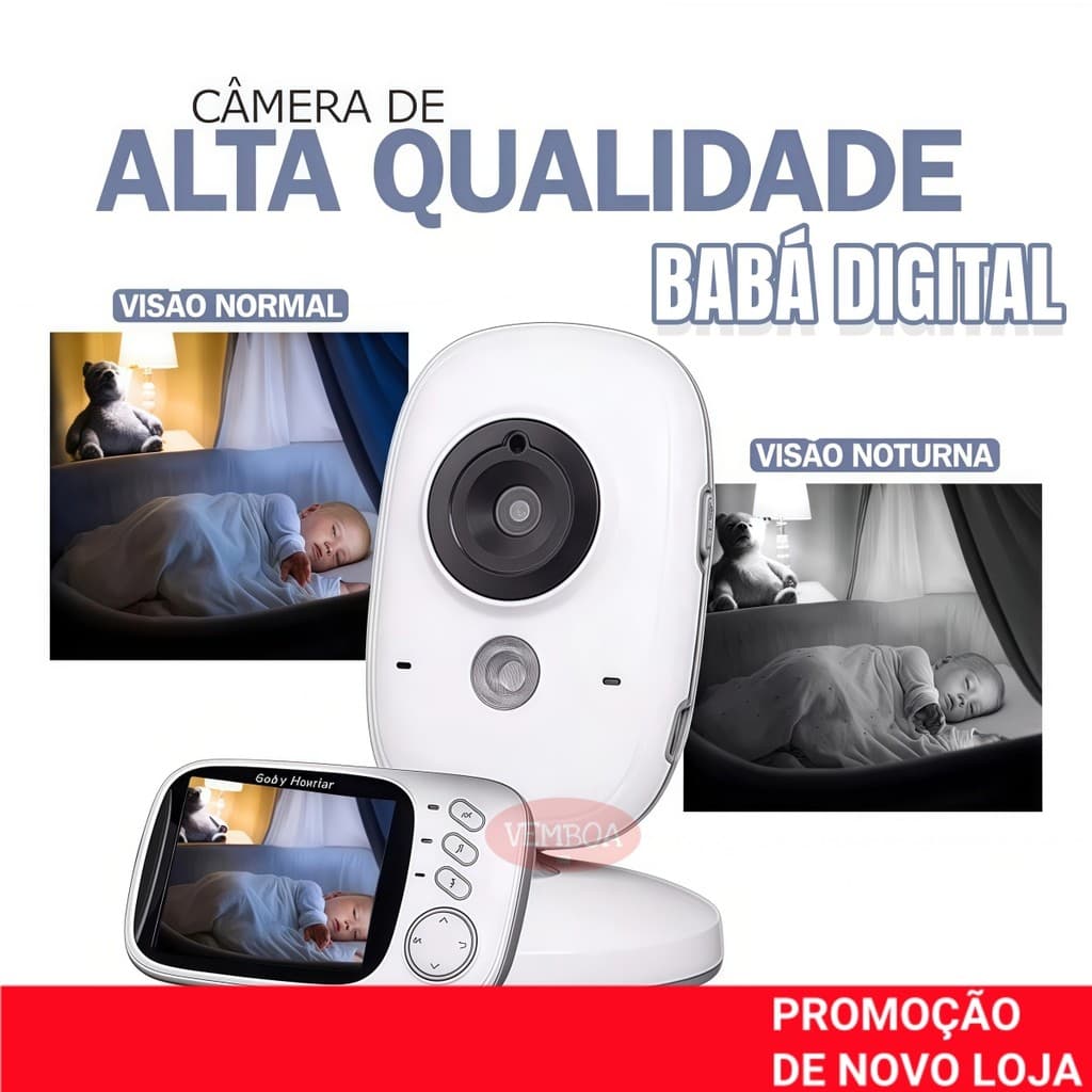 Babá Eletrônica Câmera Sem Fio Baby LCD IR Night Vision Monitor com Visão Noturna Infravermelho,