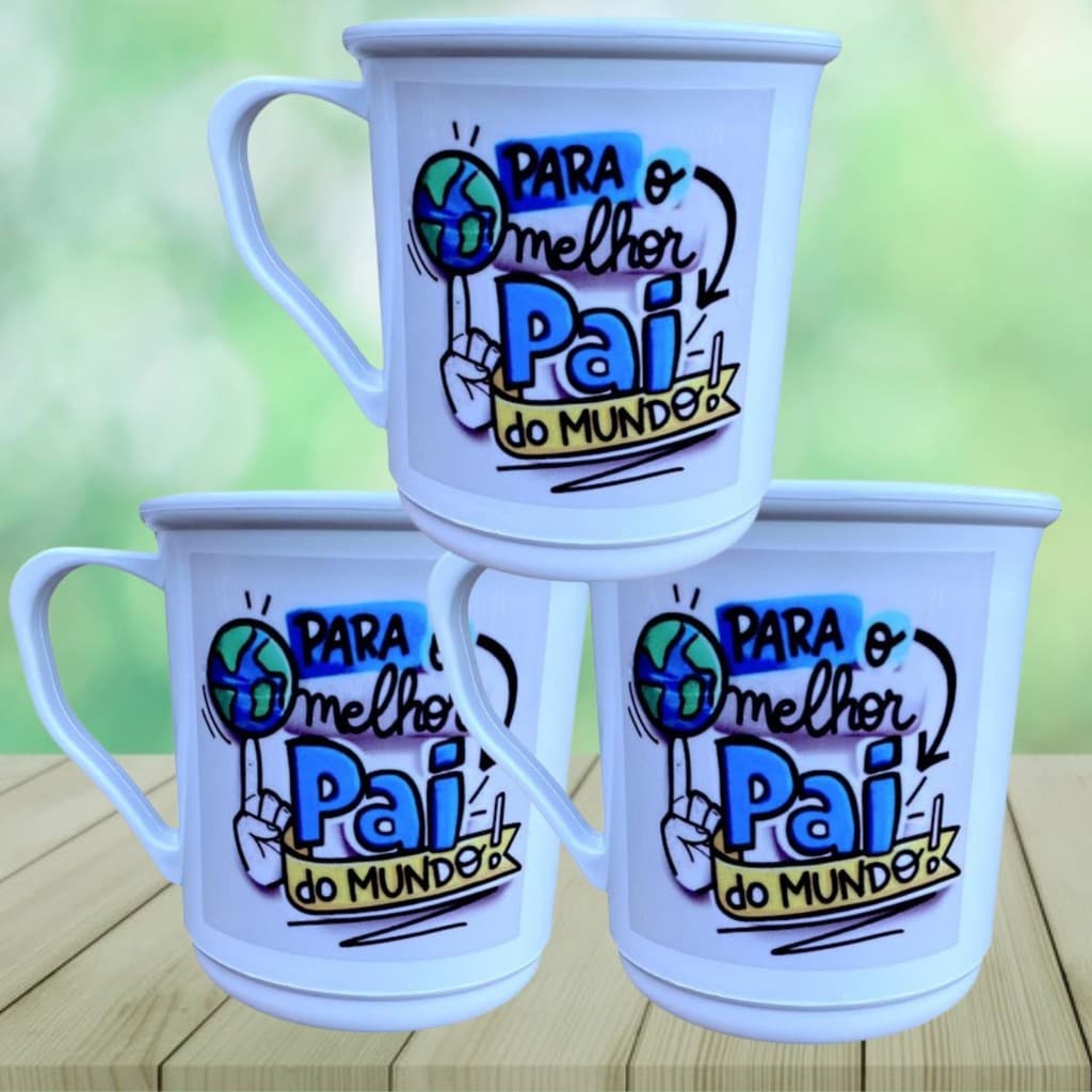Caneca melhor pai do mundo 15un lembrancinha presente comemoração dia dos pais igreja escola empresa