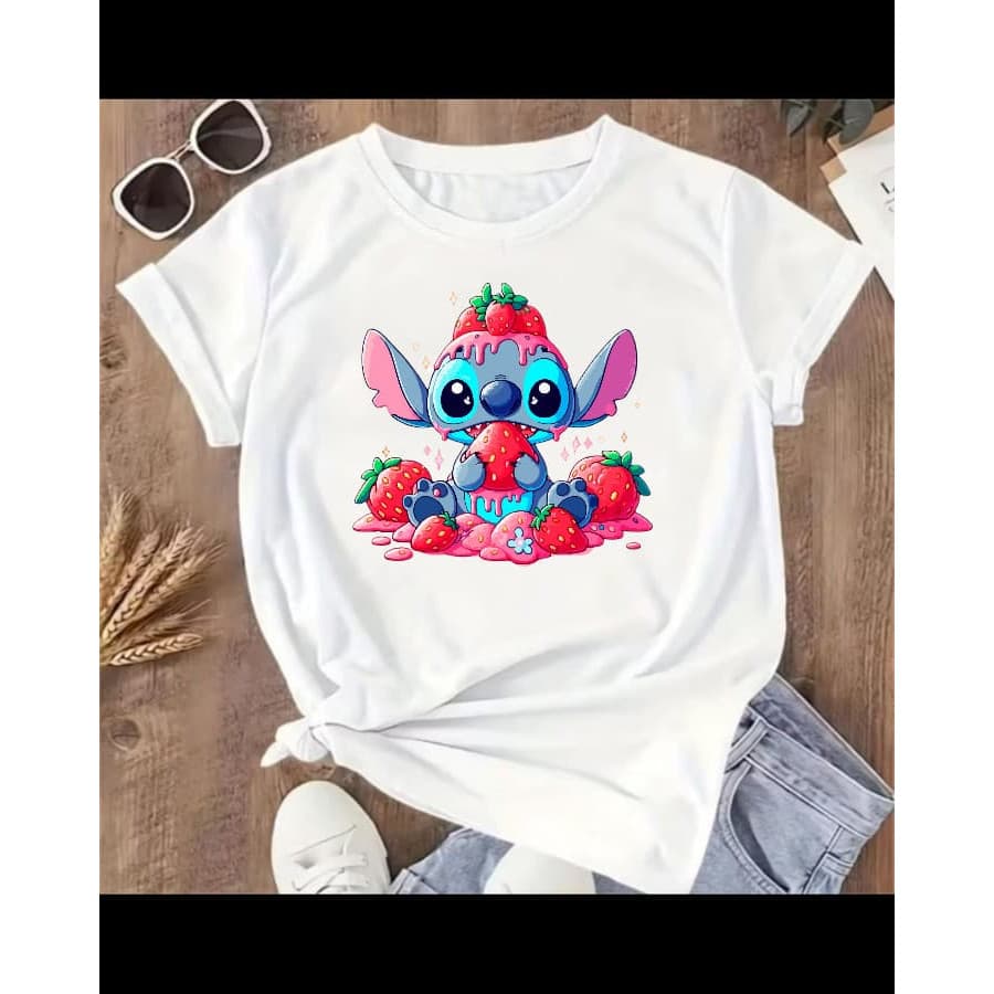 Blusa Feminina T-Shirt Stitch Disney STITCH MORANGO