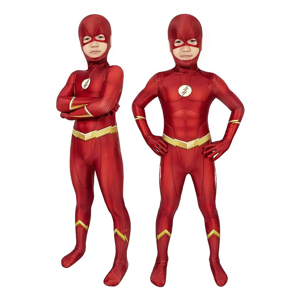 Fantasia Infantil Série Flash Com Máscara Cosplay Crianças