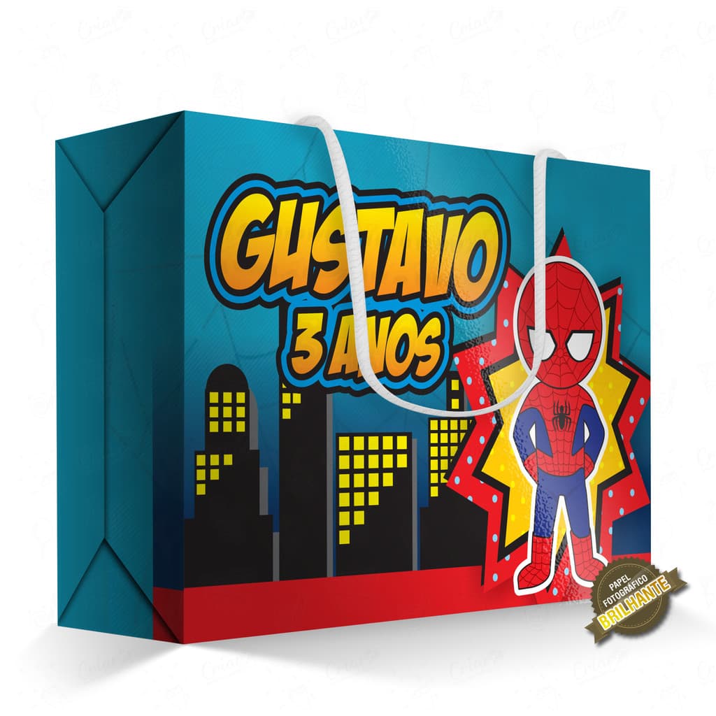 10, 15, 20 ou 25 unid - Caixa Surpresa - Homem Aranha Baby - [QUALIDADE PREMIUM COM BRILHO] - Sacolinha Personalizada