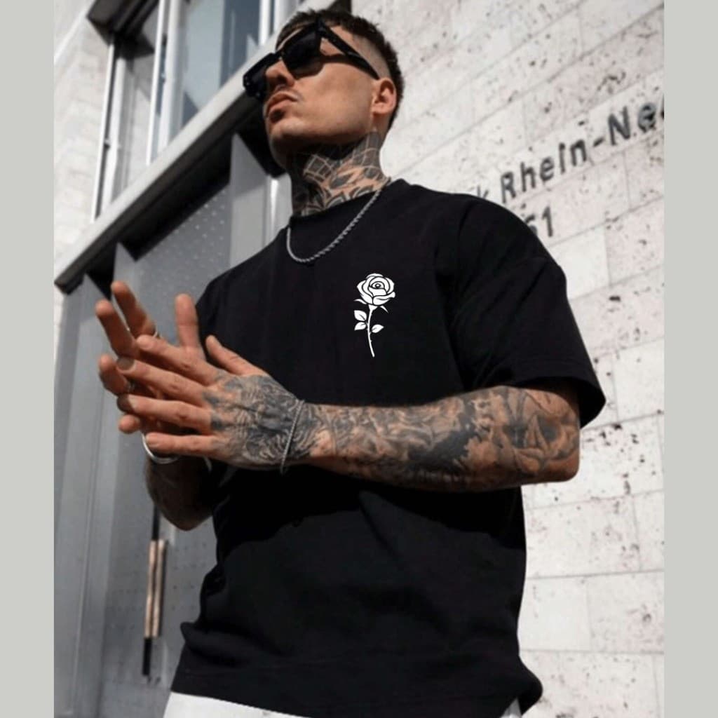 Camiseta Streetwear Flor Floral Camisa Masculina 100% Algodão Blusa Masculina
