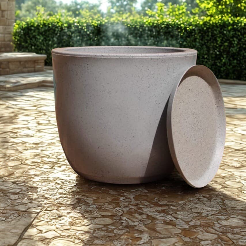 Vaso para Planta Flor Bojo Liso Moderno Grande 40x37 N3 com Prato Coletor