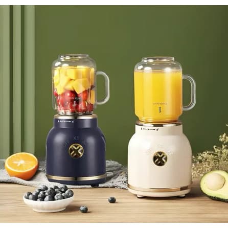 Mini Liquidificador Portátil Copo Caneca 500ml e 450ml Com 10 Lâminas, Tampa, Canudo e Copo Recarregavel 99P