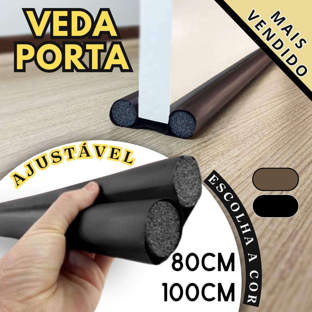 Veda Porta Ajustável 80cm ou 100cm Rolinho Impermeável Rodinho Protetor contra Insetos Pó Poeira
