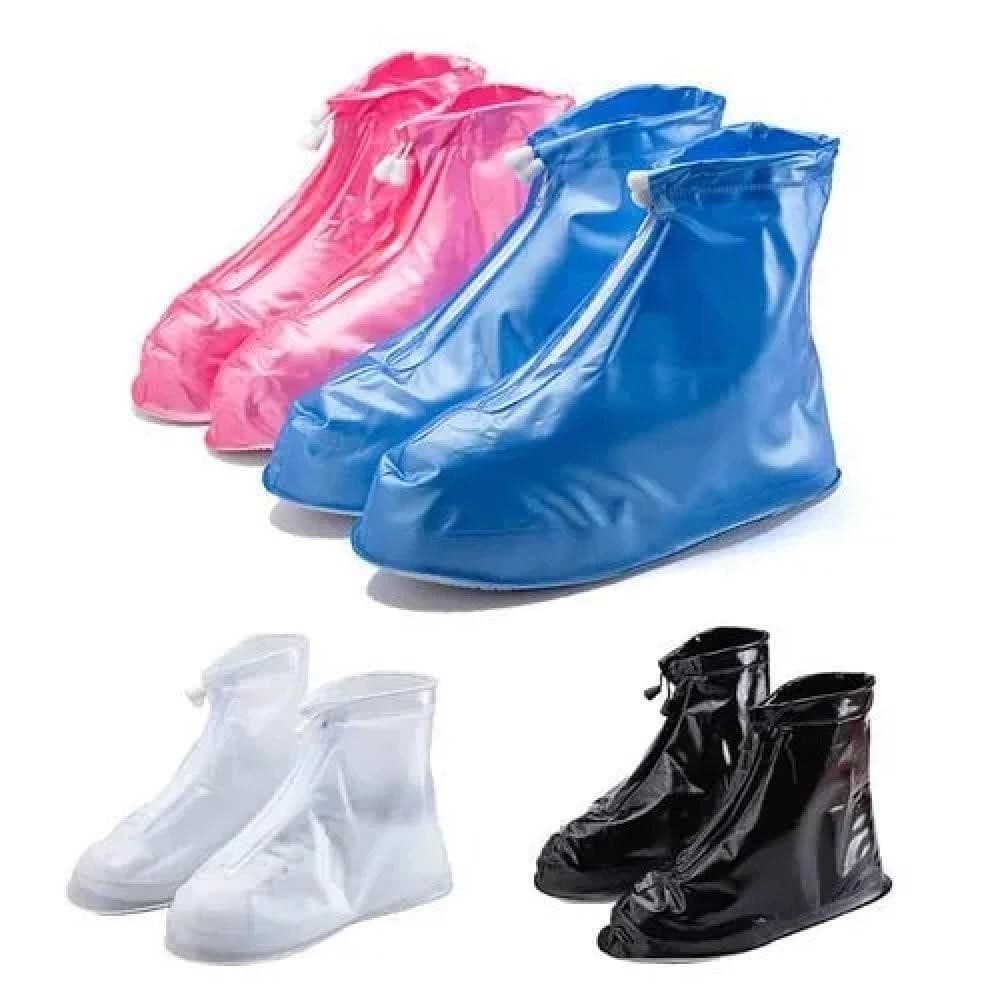 SAPATO CAPA DE CHUVA PROTETOR IMPERMEAVEL RUA MOTOQUEIRO TRILHA CAMPING AJUSTAVEL COM ZIPER