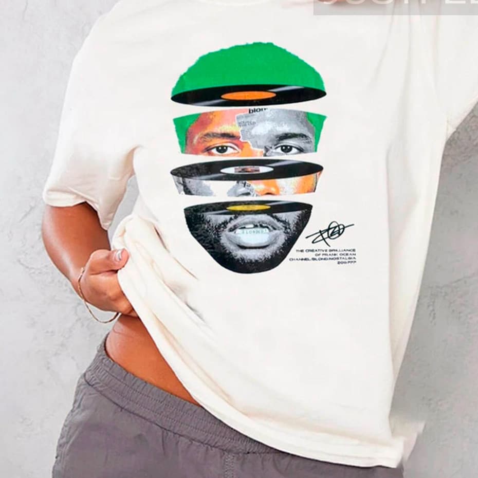 Camiseta Premium em Algodão Puro SISI Camiseta T-shirt Unissex Algodão Frank Ocean Blond cropped verão blusas femininas