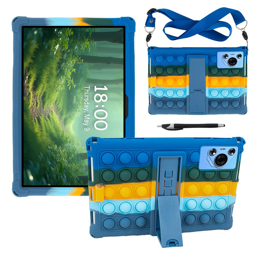 Para 10.1 Caso Universal Silicone Macio Tablet Funda 10 10.1 Polegada Alívio Do Estresse Empurrá-Lo Capa 9.57in W 6.42in