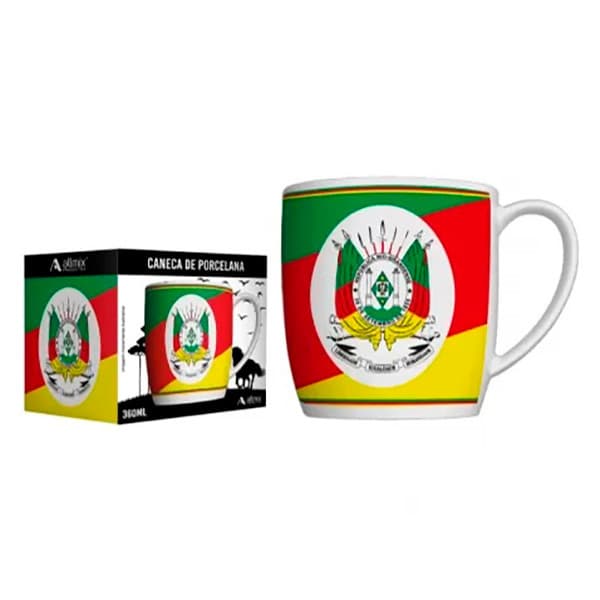 CANECA DE PORCELANA URBAN 360ML BANDEIRA RIO GRANDE DO SUL