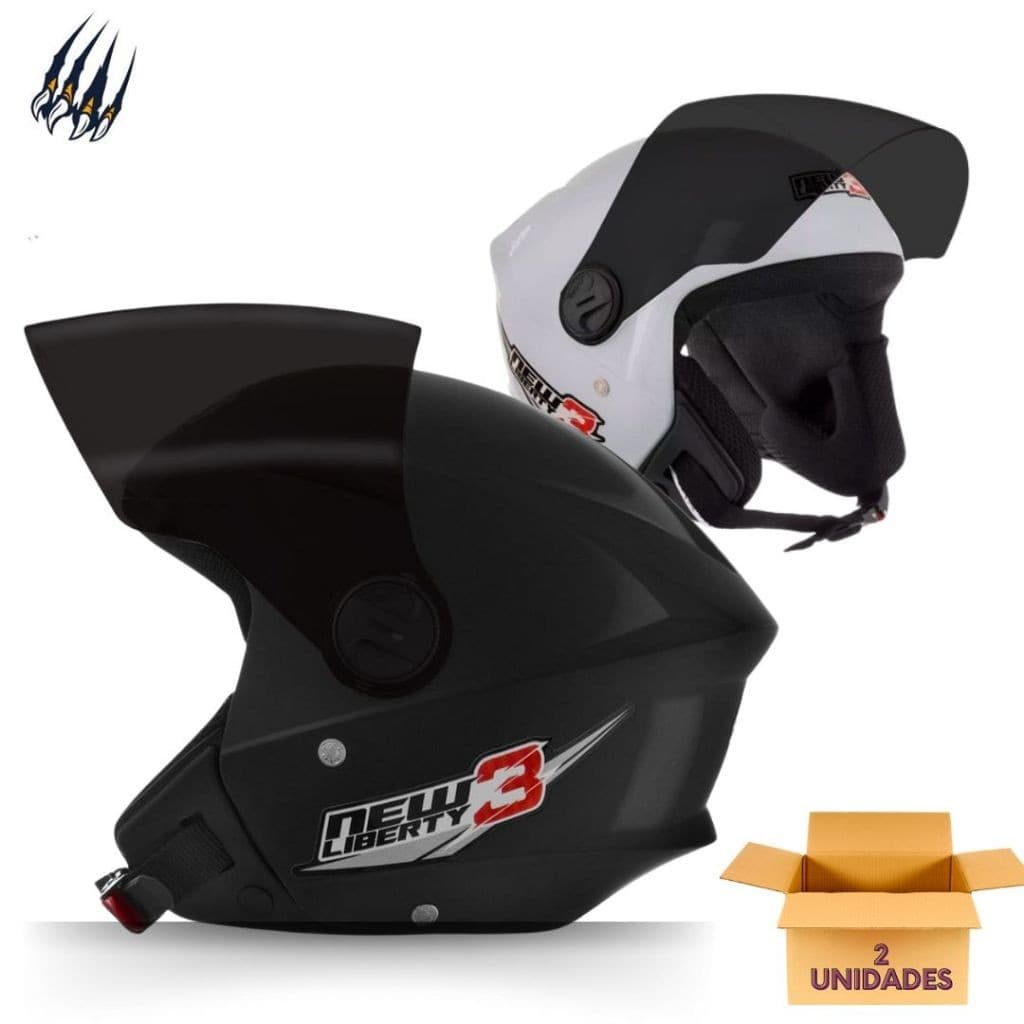 Capacete Aberto Para Moto New Liberty Pro Tork - Kit com 2 Unidades