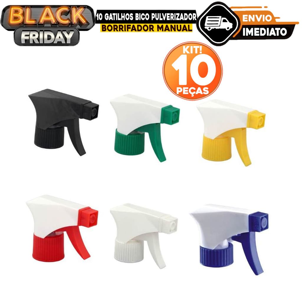10 Gatilhos Bico Pulverizador Encaixe  Borrifador Manual Garrafa Pet