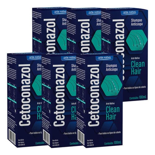 Kit 6 Und Shampoo Anticaspa Clean Hair 100 Ml Arte Nativa