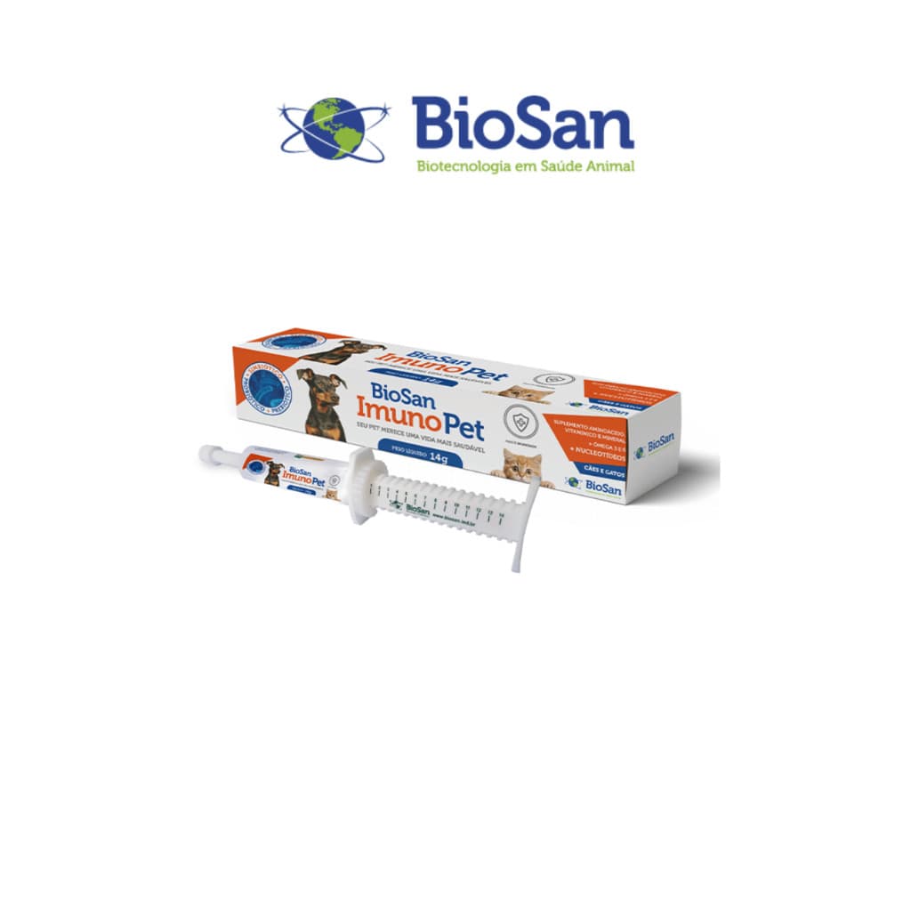 Biosan Imuno Pet – Suplemento Imunológico em Pasta para Cães e Gatos | Seringa 14g