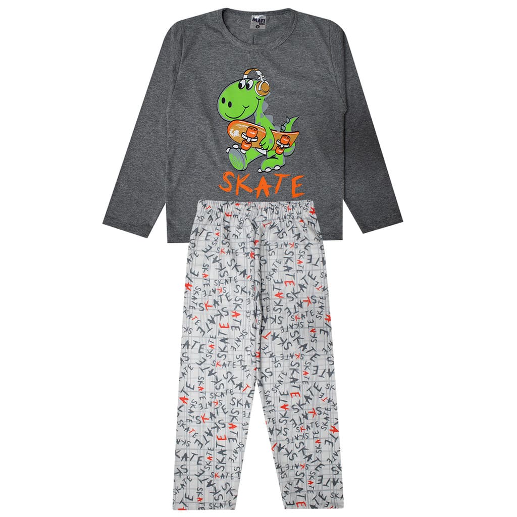 Pijama Infantil Menino Dino Skate