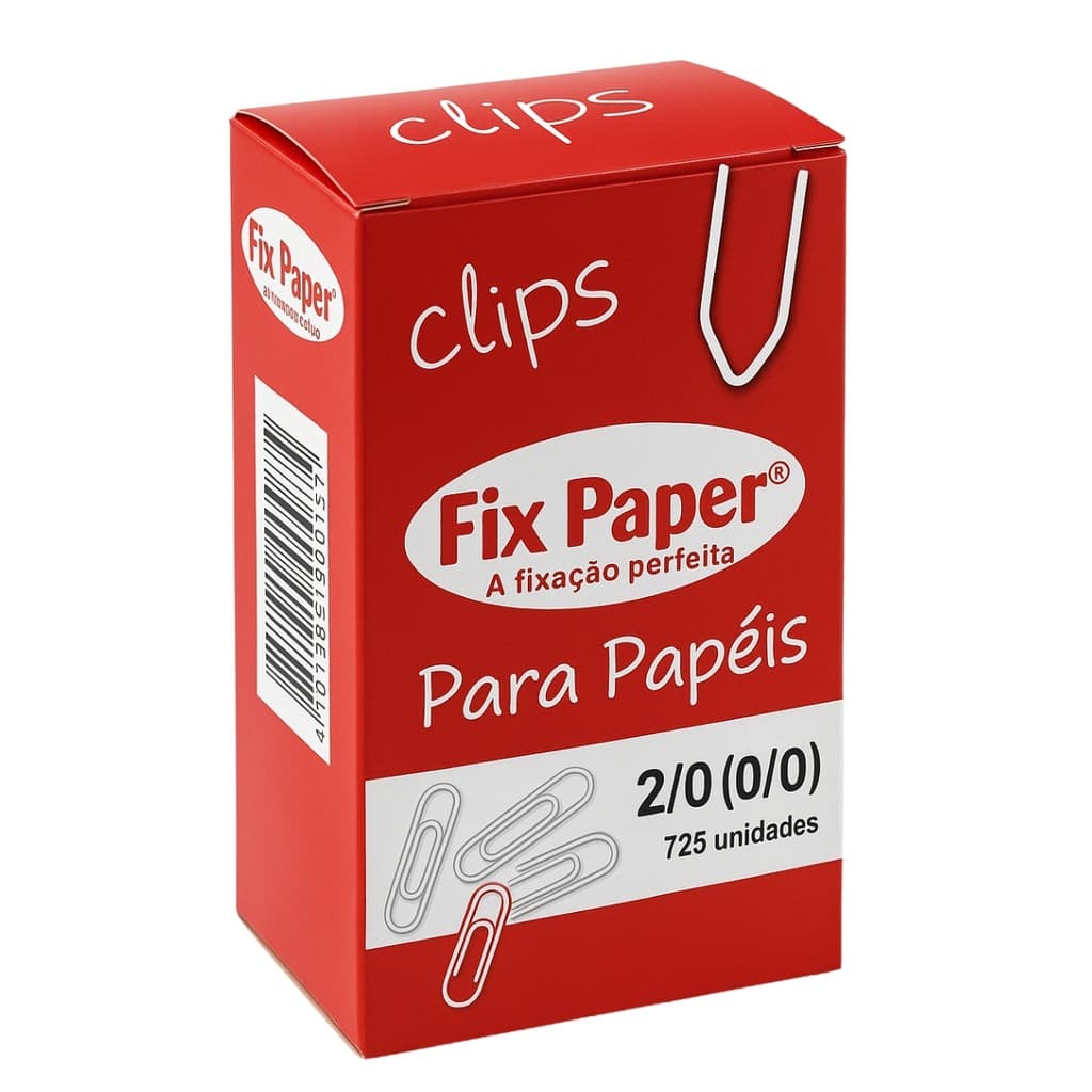 Clips 2/0 P/ Papel Prendedor Organizador Galvanizado 725Unid