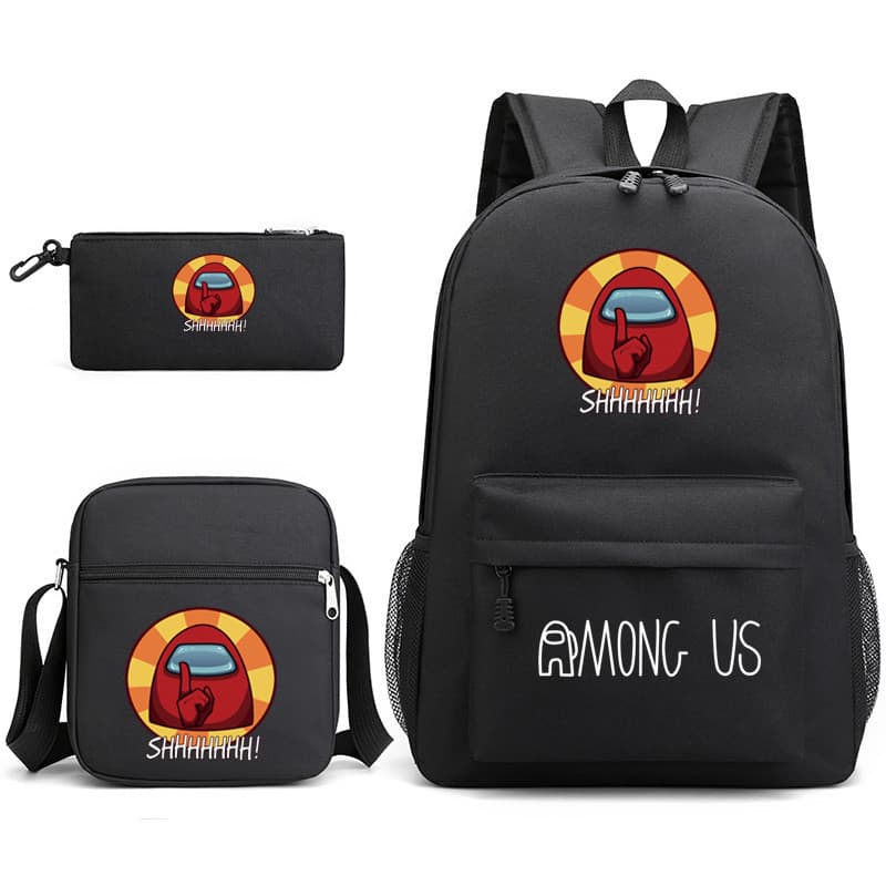 Mochila de Estudante de Lobisomem do Espaço Among Us, Bolsa de Ombro Dupla, Pequena Bolsa de Ombro, Estojo para Lápis