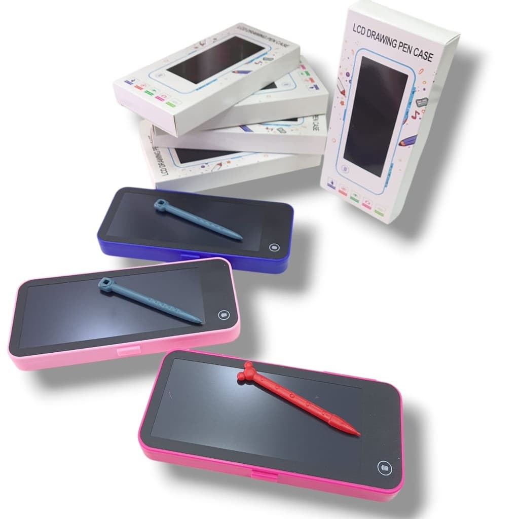 Lousa Mágica Estojo Escolar Tablet Colors Lcd Infantil 2Em1 P/ Escrever e Desenhar 20x9x3cm - Bingo