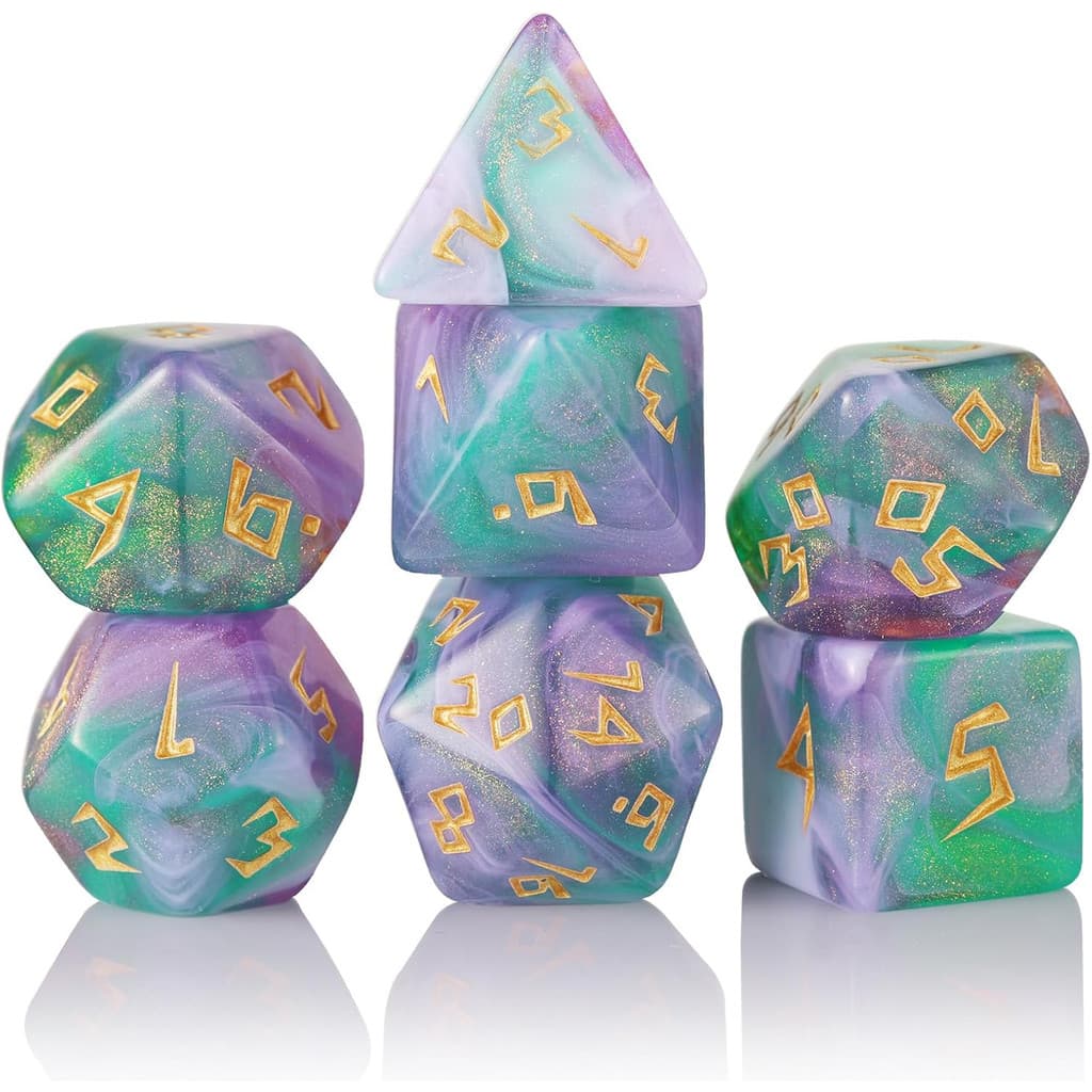 Conjunto De Dados Transparentes Multifaces 7 Unidades/Acessórios De Jogo Poliédricos Para De Cartas De Tabuleiro Suprime