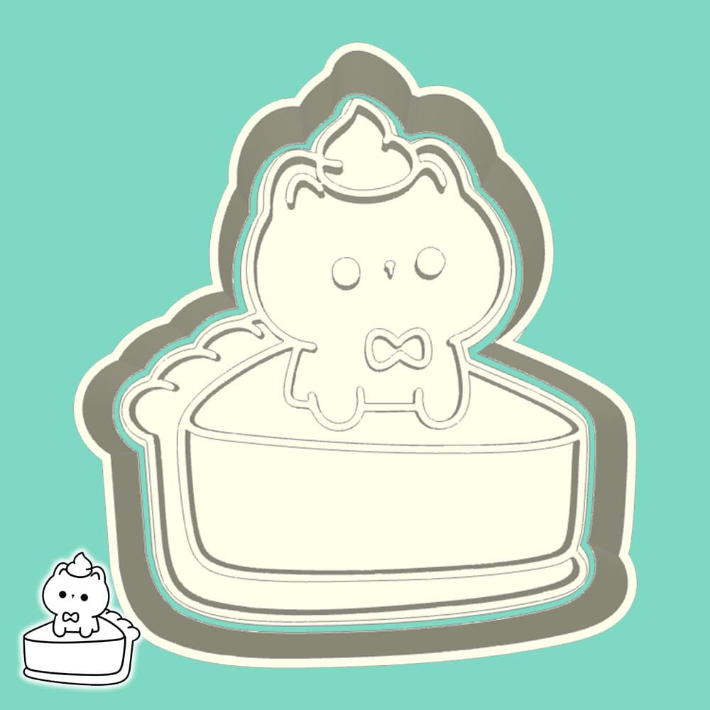 CORTADORES DE BISCOITO DE ANIMAIS - GATO (NA TORTA DE QUEIJO) (ESTILO 17)