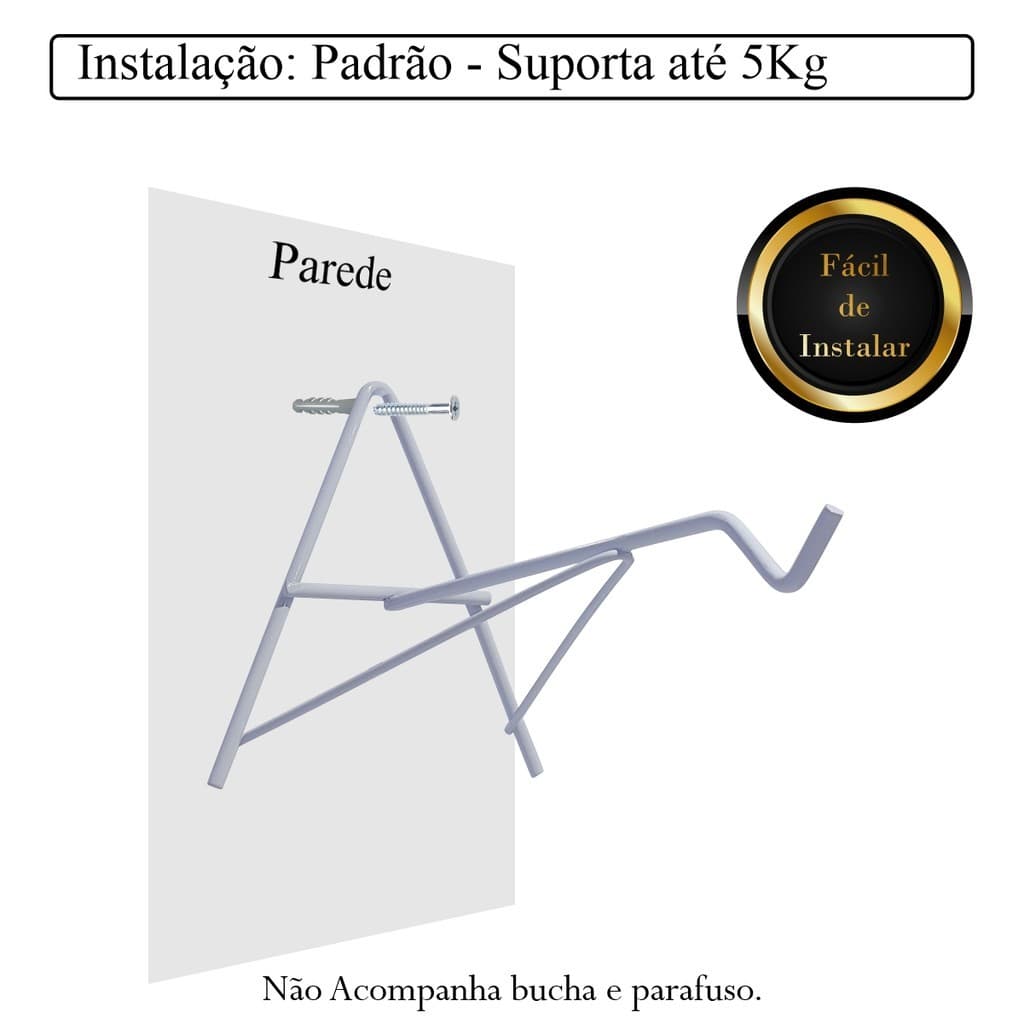 Suporte Para Planta Azinho De Parede Ferro Reforçado Porta Vaso Jardim Decorativo 1 a 10 Peças