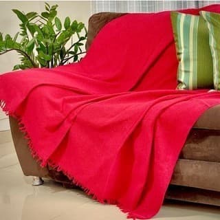 manta para sofa xale vermelha 100% algodão para poltrona ou na cor crúa
